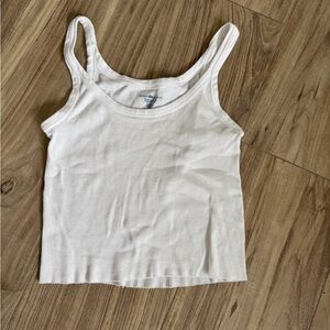 Brandy Melville White Ribbed Tank Top